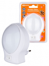 Ночник Овал 0,5Вт светодиодный белый с выключателем | SQ0357-0013 | TDM