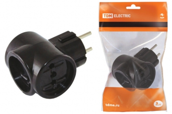 Тройник 3х2П 16А макс. 250B ЕВРО Ретро (карболит) | SQ1806-0101 | TDM