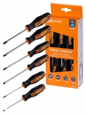 Набор отверток 6 шт.: SL:3х75;5х100;6х100, PH:0х75;1х100;2х100 (карт. коробка), CR-V 
