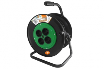 Удлинитель на катушке силовой народный 4 гнезда ПВС 3500 Вт с/з, 20м | SQ1307-0521 | TDM