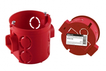 Коробка установочная СП D68х62мм, углубленная, саморезы, стык. уз, красная, IP20, инд. штрихкод | SQ1402-1906 | TDM