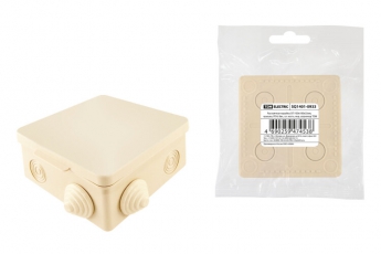 Коробка распределительная о/п 100х100х55мм, крышка, IP54, 8вх., сл. кость, инд. штрихкод | SQ1401-0933 | TDM