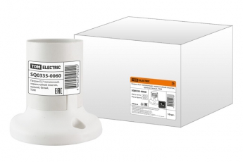 Патрон Е27 потолочный, термостойкий пластик, прямой, белый, | SQ0335-0060 | TDM