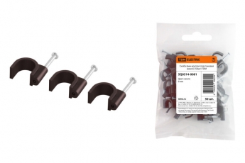 Скоба 6мм круглая пластиковая (венге) (50шт) | SQ0514-0081 | TDM