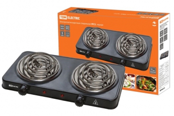 Электроплитка двухконф. ЭПС2 230 В, 2х1 кВт, спираль, черная, | SQ2504-0016 | TDM
