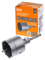 Коронка ударная по кирпичу и бетону, победит, SDS-Plus, d 68 мм, М22, в сборе, 