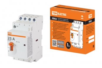 Контактор модульный с ручным управлением КМ63/4-25 4НО 230В АС | SQ0213-0102 | TDM