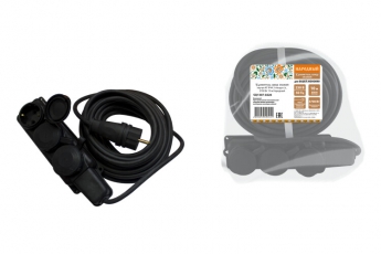 Удлинитель-шнур силовой каучук КГ IP44 3 гнезда с/з, 3700 Вт 10м Народный | SQ1307-0226 | TDM