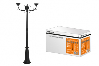 Опора парковая, без рассеив. НТУ 015, E27, 2x100 Вт, байонет 145 мм, H2005 мм, алюм, черн, IP54, | SQ0330-2003 | TDM