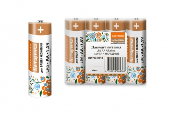 Элемент питания LR6 AA Alkaline 1,5V SR-4 Народный | SQ1702-0018 | TDM