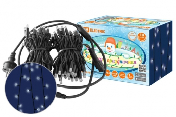 Гирлянда светодиодная СГУ100Б10, 10м, мерц-е, 6500К, каучук чер., посл. подкл, IP65, 250 В, | SQ0361-0043 | TDM ELECTRIC