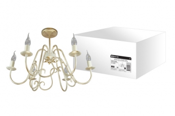 Люстра НСБ-11-02-6х40 «Аура» белый с золотом 6х40Вт E14 | SQ0370-0026 | TDM