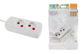 Удлинитель народный УН2 2 гнезда, 10метров, б/з, ШВВП 2х0,75 мм2 6А/250В | SQ1303-1234 | TDM