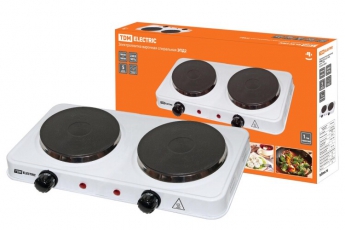 Электроплитка двухконф. ЭПД2 230 В, 2х1 кВт, диск, белая | SQ2504-0004 | TDM