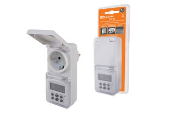 Таймер розеточный ТРЭ-02-1мин/7дн-10on/off-8А-IP44 (недельный, защита от влаги) | SQ1506-0005 | TDM ELECTRIC