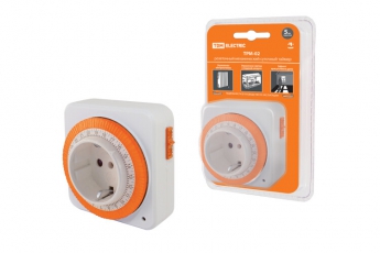 Таймер розеточный ТРМ-02-15мин/24ч-16А (суточный, квадратный) | SQ1506-0003 | TDM ELECTRIC