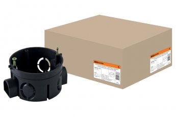 Коробка установочная 68х42 стыковочные узлы, черная с саморезами | SQ1402-1115 | TDM