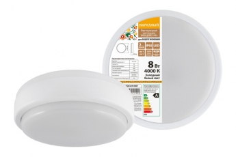 Светильник светодиодный пылевлагозащищенный для ЖКХ ДПП 2901 8Вт 4000К IP65 белый круг 160x48мм Народный | SQ0329-0807 | TDM