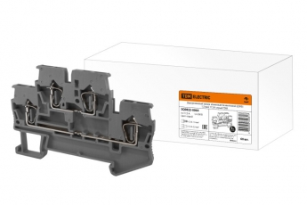 Двухуровневый зажим клеммный безвинтовой (ДЗКБ) 1,5 мм2 17,5А серый | SQ0822-0064 | TDM