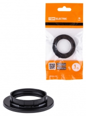 Кольцо для патрона Е14, термостойкий пластик, черный, | SQ0335-0169 | TDM