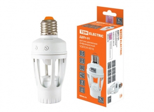 Датчик движения ДДПт-01 60Вт, 10-120с, 6м, 3+Лк, 120(сбоку)+360(сверху)гр IP20, | SQ0324-0016 | TDM