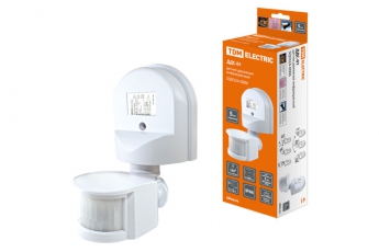 Датчик движения ДДС-01 1100Вт, 5-480с, 2-12м, 5+Лк, 180гр, IP44, | SQ0324-0006 | TDM