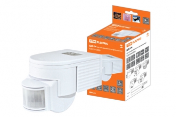 Датчик движения ДДС-04 1100Вт, 5-480с, 12м, 5+Лк, 180гр, IP44, | SQ0324-0009 | TDM