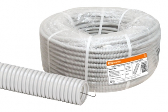 Труба гибкая гофрированная ПВХ 63мм с протяжкой лёгкая (15м) | SQ0401-0007 | TDM