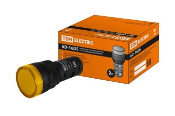 Лампа AD-16DS(LED)матрица d16мм желтый 230В АС  | SQ0702-0072 | TDM