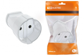 Кабельная розетка 2П б/з 10А 250B белая | SQ1806-0129 | TDM