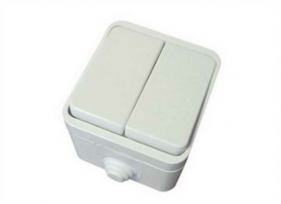 Выключатель 2-кл. OУ IP44 10А белый 