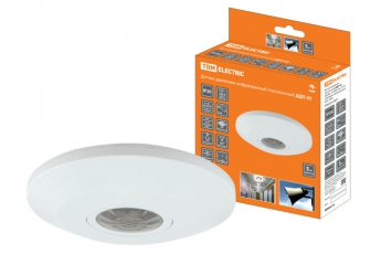 Датчик движения ДДП-05 2000Вт, 10-900с, 6м , 3+Лк, 120(сбоку)+360(сверху)гр IP20, | SQ0324-0031 | TDM