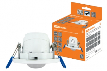 Датчик движения ДДТ-03 65мм (рег), 800Вт, 10-900с, 6м, 3+лк, 120(сбоку)+360(сверху)гр, IP20, | SQ0324-0032 | TDM