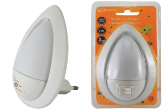 Ночник Яйцо 0,5Вт светодиодный белый с выключателем | SQ0357-0012 | TDM