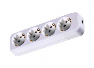 Колодка розеточная 4 гнезда 2П+3 16А 250В белая  | SQ1806-0014 | TDM