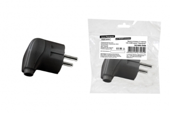 Вилка угловая с/з черная 16А 250В серии 