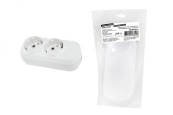 Колодка розеточная 2 гнезда 2П+З 16А 250В белая серии 