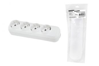 Колодка розеточная 4 гнезда 2П+3 16А 250В белая серии 