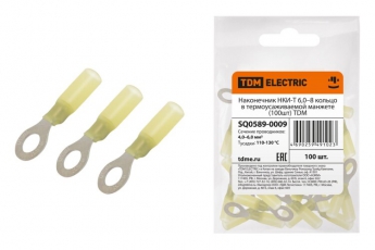 Наконечник НКИ-Т 6,0–8 кольцо в термоусаживаемой манжете (100шт) | SQ0589-0009 | TDM