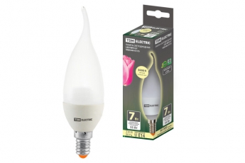 Лампа светодиодная LED 7Вт E14 230В 3000К WFC37 свеча | SQ0340-0173 | TDM