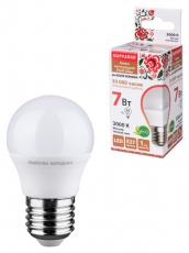 Лампа светодиодная FG45-7 Вт-230 В-3000 К–E27 Народная | SQ0340-0188 | TDM