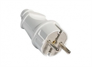 Вилка прямая с/з белая 16А 250В  | SQ1806-0003 | TDM