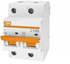 Выключатель автоматический двухполюсный ВА47-100 80А C 10кА | SQ0207-0065 | TDM