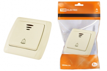 Кнопка звонковая с подсветкой 6А сл. кость 