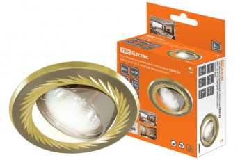 Светильник точечный встраиваемый под лампу поворотный СВ 02-02 MR16 50Вт G5.3 матовый никель/золото | SQ0359-0004 | TDM