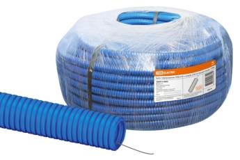 Труба гофрированная ПНД d 20 с зондом (100 м) легкая синяя | SQ0413-0022 | TDM