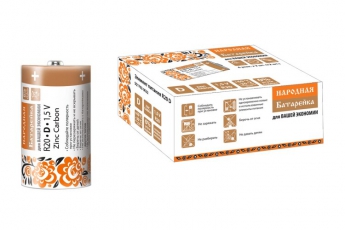 Элемент питания R20 D Zinc Carbon 1,5V SH-2 Народный | SQ1702-0022 | TDM