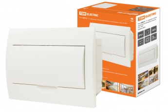 Бокс пластиковый встраиваемый ЩРВ-П-12 модулей с белой крышкой, навесной, пластик IP41 TDM | SQ0904-0004 | TDM