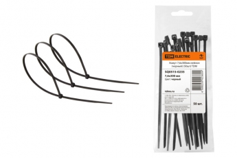 Хомут 7,6х300мм нейлон (черный) (50шт) | SQ0515-0235 | TDM