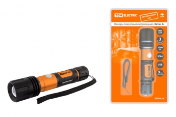 Фонарь налобный «Титан 2» 10 Вт 1 светодиод CREE 1000 лм, 1х18650 3.7 В 2200 мА*ч , IPX4, USB, | SQ0350-0061 | TDM